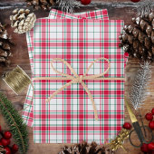 Tartan - Weißrot und Grün Geschenkpapier Set