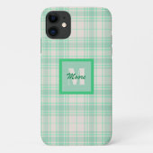 Tartan - Weißzement mit verschiedenen grünen Farbe Case-Mate iPhone Hülle (Rückseite)
