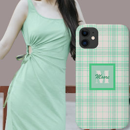 Tartan - Weißzement mit verschiedenen grünen Farbe Case-Mate iPhone Hülle