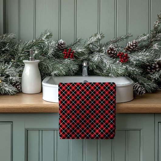 Tartan Welcome Towels Red Black Gift for Nesting Badhandtuch Set