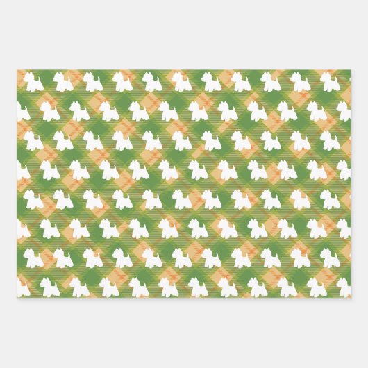 Tartan Westie Geschenkpapier (Vorderseite 2)