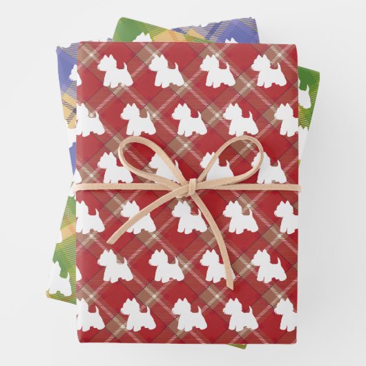 Tartan Westie Geschenkpapier (Beispiel)