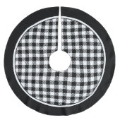 Tartan White and Black Kariert Tree Skirt Polyester Weihnachtsbaumdecke (Vorderseite)