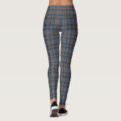 Tartan Women's Leggings in Bleu Kariert (Rückseite)