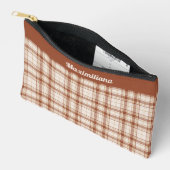 Tartan - Zement-braun - KLEINER Zubehörbeutel Zubehörtasche (Offen)