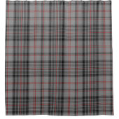 Tartankarierter Taupe-graues rotes u. schwarzes Duschvorhang (Vorderseite)