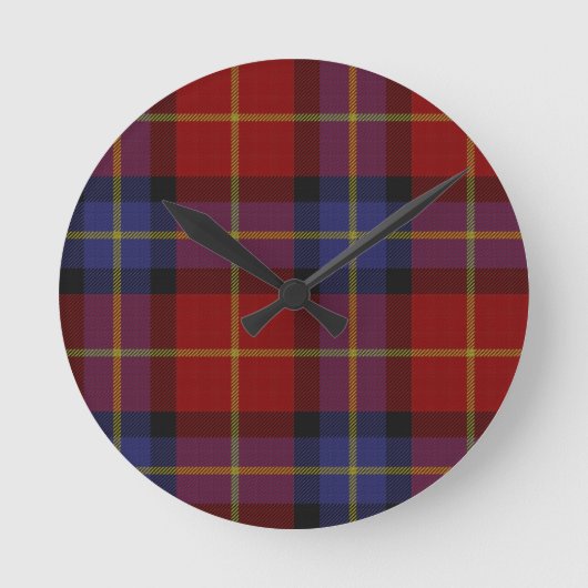 Tartanmuster Runde Wanduhr (Vorderseite)