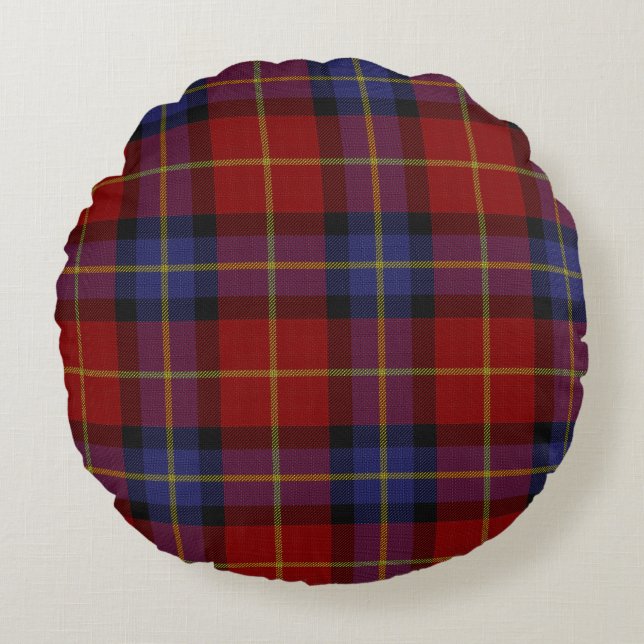 Tartanmuster Rundes Kissen (Vorderseite)