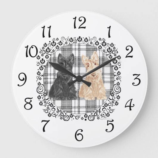 TartanScotties Große Wanduhr (Vorderseite)
