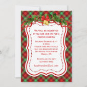 Tartanstechpalmenglocken WeihnachtsParty Einladung (Vorderseite)