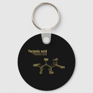 Tartaric acid, Structural chemical formula gold Schlüsselanhänger