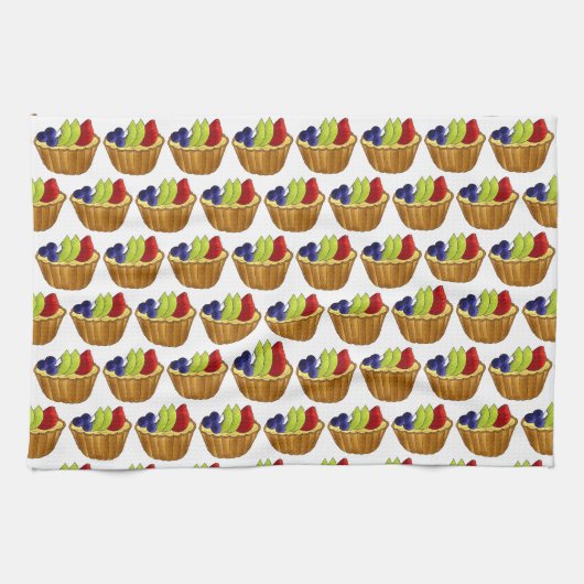 Tarte aux Frucht Tart Pie Französisch Konditorei Geschirrtuch (Horizontal)