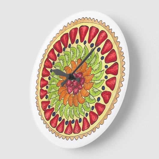 Tarte aux Frucht Tart Pie Französisch Konditorei Große Wanduhr (Winkel)