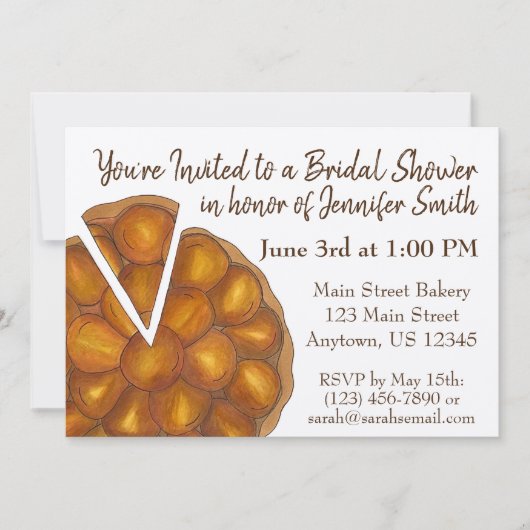 Tarte Tatin Apple Tart Pie Brautparty Party Einladung (Vorderseite)
