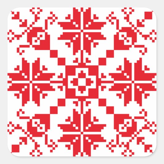 Tartlau Rot Quadratischer Aufkleber (Vorderseite)