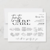 Tarts Care Instructions Minimalist Logo Bakery Dankeskarte (Vorderseite)