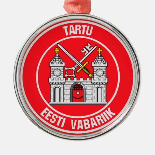Tartu Round Emblem Ornament Aus Metall (Vorne)