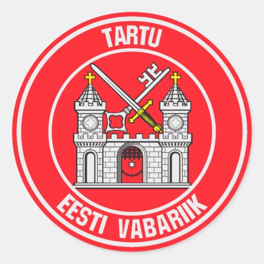 Tartu Round Emblem Runder Aufkleber (Vorderseite)