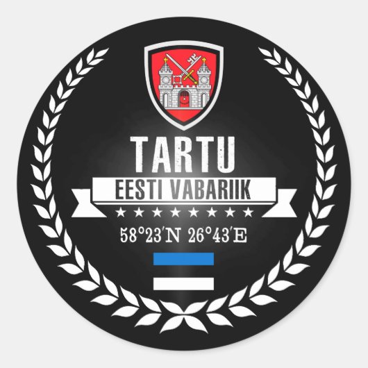 Tartu Runder Aufkleber (Vorderseite)