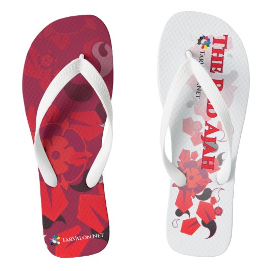 TarValon.Net-Rote Flip-Flops Badesandalen (Fußbett)