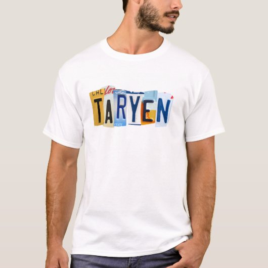 Taryen Licence Plate Graphic Design T-Shirt (Vorderseite)