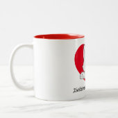 Tas met lachende Zwitserse Witte Herder Zweifarbige Tasse (Links)