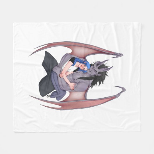 Tas und Juniper Snuggle Portrait Fleecedecke (Vorderseite (Horizontal))