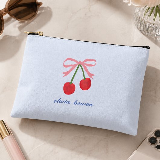 Täschchen | Cherry Coquette Bow Süße Illustration Zubehörtasche