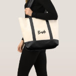 Tasche<br><div class="desc">Die Tote-Tasche ist schwarz mit einem speziellen Bride-Text dargestellt. Tasche Farbe: natürlich/schwarz</div>