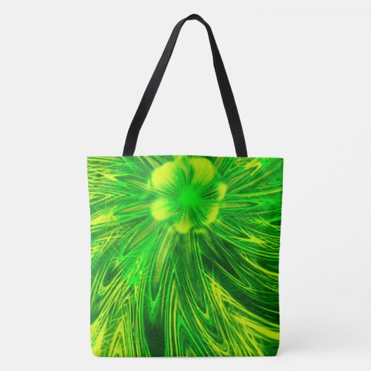 Tasche Abstrakte Linien Grüne Blume (Vorderseite)