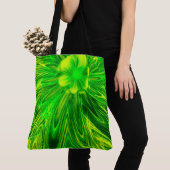 Tasche Abstrakte Linien Grüne Blume (Von Nahem)