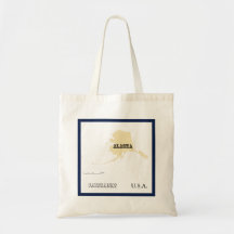 Tasche - Alaska Staatskarte mit Stadt