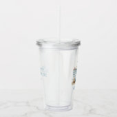 Tasche am Strand zwischen blau und weiß Streifen Acryltrinkbecher (Rechts)