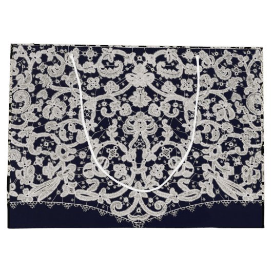 Tasche ANTIQUE LACE PATTERN Große Geschenktüte (Rückseite)