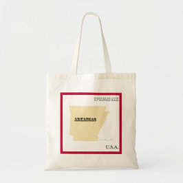 Tasche - Arkansas-Staatskarte mit Stadt
