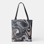 Tasche aus schwarzem/goldfarbenem Marmor (Rückseite)
