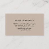 Tasche Backen Kuchen Konditorei Koch Visitenkarte (Rückseite)