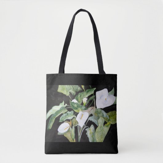 Tasche Basstölpel im Aquarell schwarzer Grund (Vorderseite)