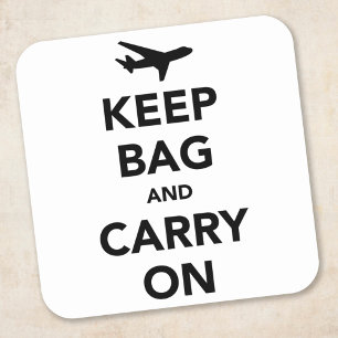 Tasche behalten und an Bord nehmen Quadratischer Aufkleber