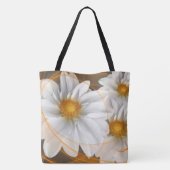 Tasche Blume Weißes Schwarzes Orange (Rückseite)