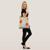 Tasche Blume White Orange Kubist (Am Model)