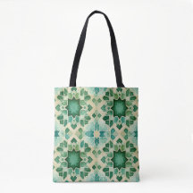 Tasche Cabas Zellige Grün Aquarell