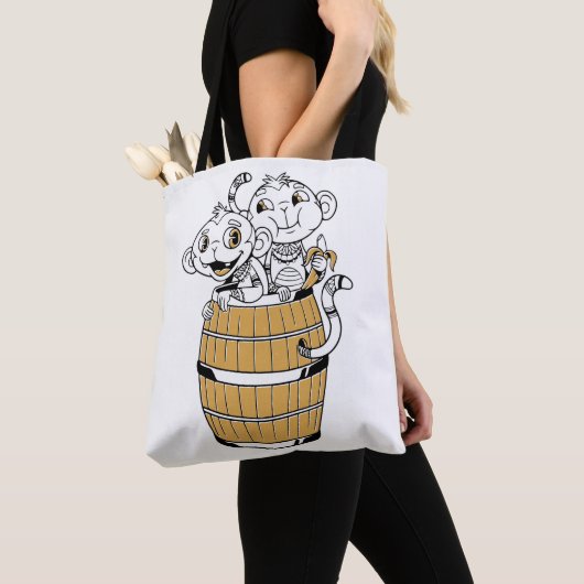 Tasche Cartoon Stammesaffe (Von Nahem)