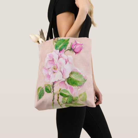 Tasche der Aquarellfarben-Rose (Von Nahem)