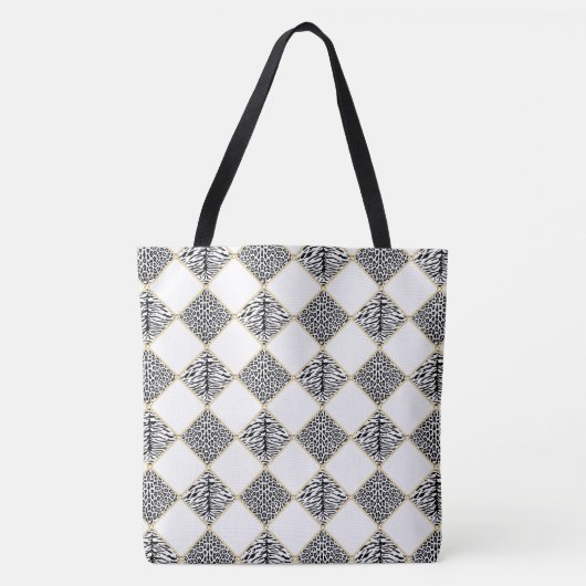 Tasche der Druckkette Weiß/Schwarz (Vorderseite)