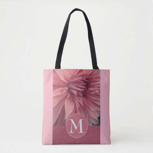 Tasche der personalisierten Blume in Monogramm (Vorderseite)