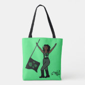 Tasche der personalisierten Flagge (grüne Blume) B (Rückseite)