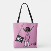 Tasche der personalisierten Flagge (rosa Blume) B (Rückseite)