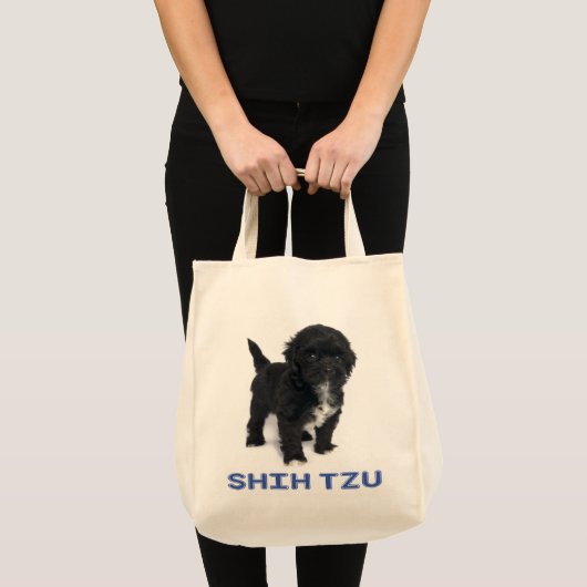Tasche der schicken Tzu-Schwarz-Weiß-Hunde-Liebe (Vorderseite (Produkt))