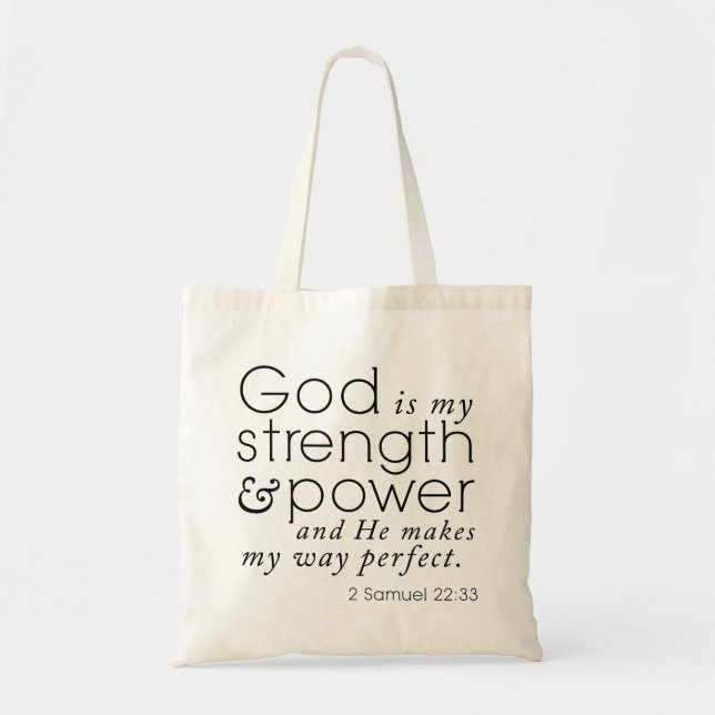 Tasche der Schrift "Gott ist meine Stärke" 2 Samue (Vorne)